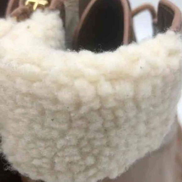 Michael Kors MK Designer Kim Brown Leather Lace Up Block Heel Booties Size US 10 - Picture 7 of 8